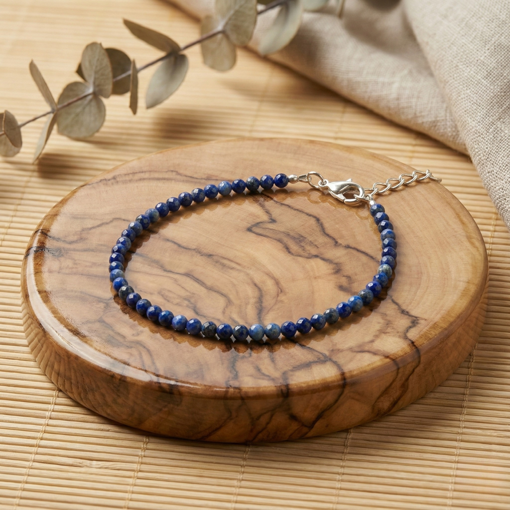 Lapis Lazuli Anklet for Wisdom, Truth and Inner Peace